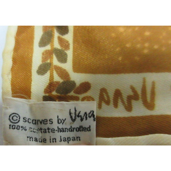 Vintage Vera Neumann Scarf 26” Square Brown Paisley Signed 100% Acetate Japan - Picture 2 of 6